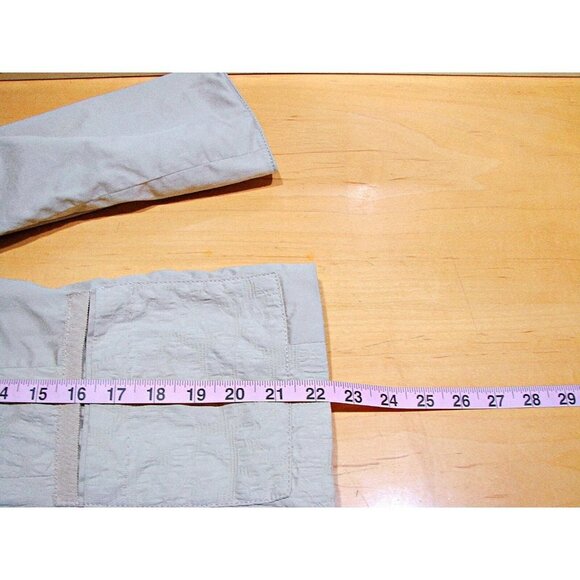 Chico's Womens Khaki Cotton Long Sleeve Open Front Blazer Jacket Size Medium - Picture 5 of 11